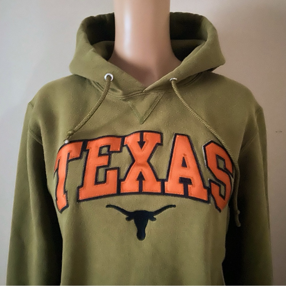 Texas Longhorns NCAA Olive Hoodie, size medium